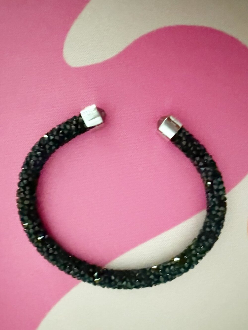 Swarovski Swarovski 5250073 Women's Crystaldust Black Crystal Cuff Bangle - Picture 3 of 10
